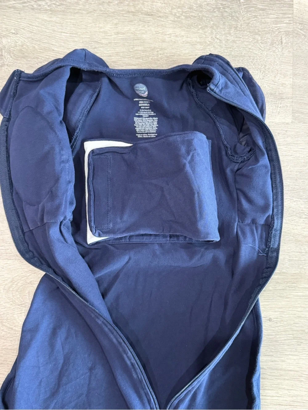 Nested Bean Zen One Gently Weighted Transitional Swaddle Navy S 3-6M